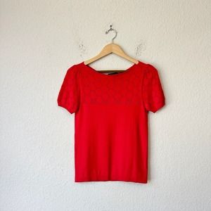 EMPORIO ARMANI Lightweight Knit Sweater Top in Red